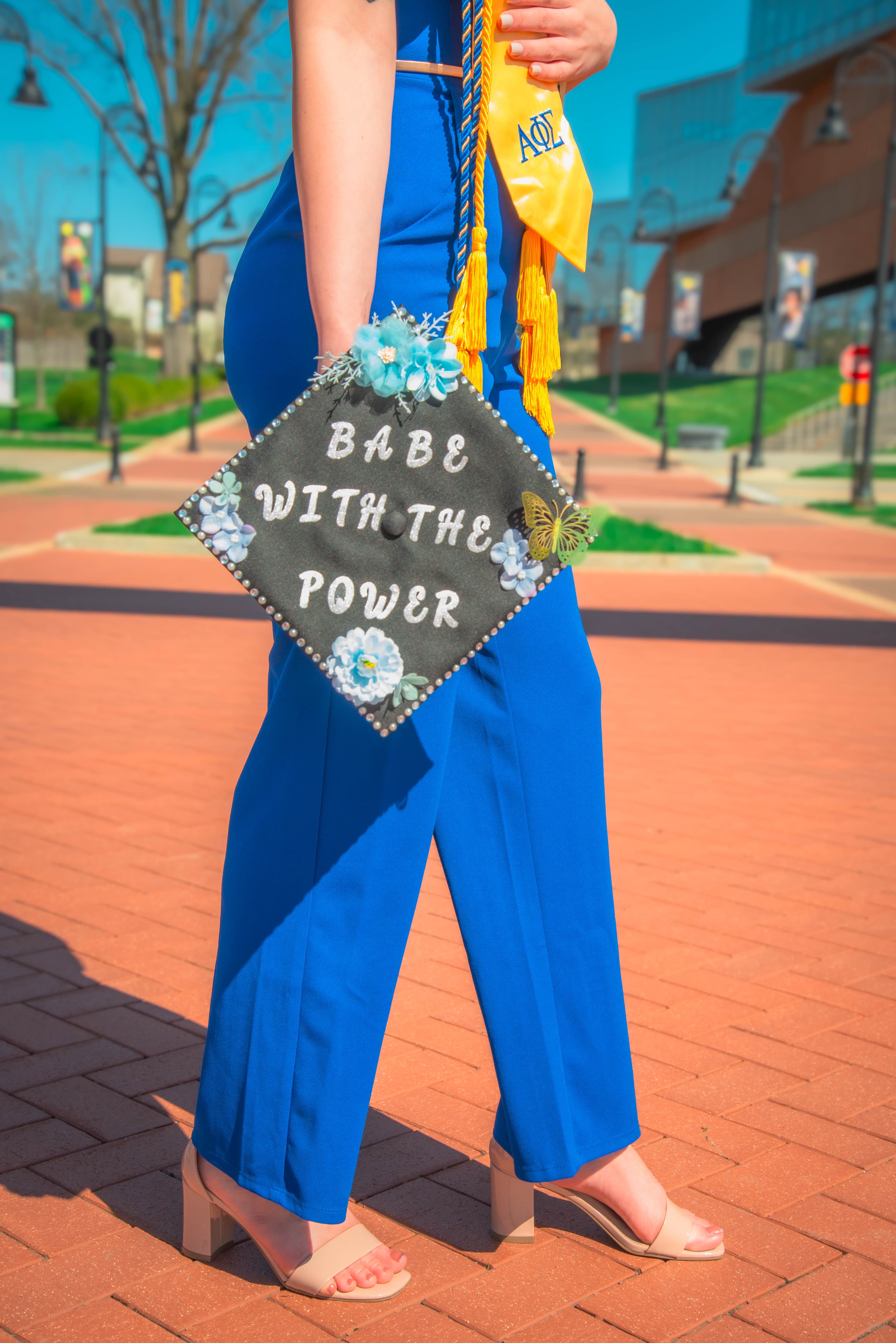 Graduation portrait in cap and gown